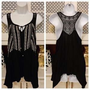 NWOT Maurices Flouncy Embroidered Tank Top